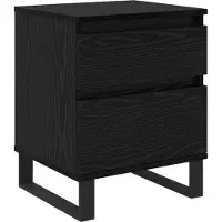 vidaXL Nachtkastje Zwart Eiken 40 x 35 x 50 cm Bewerkt hout