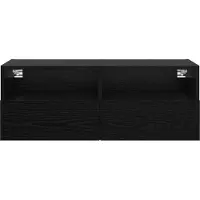vidaXL TV Wandkasten 2 st Zwart Eiken Bewerkt hout