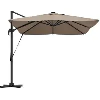 vidaXL Parasol Taupe 352 x 251 x 265 cm Polyester en Aluminium
