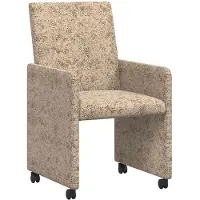 vidaXL Eetkamerstoelen met wielen 2 st Faux suede leer Lichtgrijs