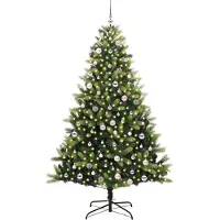vidaXL Kunstmatige Scharnierende Kerstboom 300 LEDs Groen 240 cm