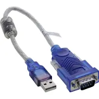 InLine 33304X, USB-A, RS-232, 0,2 meter, blauw