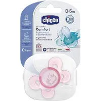 Chicco Physio Comfort Fopspeen silicone Girl 0m+ pink