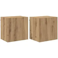 vidaXL TV Wandkasten 2 st Artisan Eiken Bewerkt hout