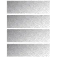 vidaXL Trapmatten 4 st 100 x 30 cm Zilver Aluminium Rechthoekig