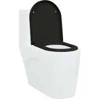 vidaXL Toiletbril Zwart 49 x 36 x 4 cm Duroplast