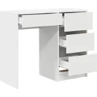 vidaXL Bureau Wit Bewerkt hout 90 x 37.5 x 75 cm