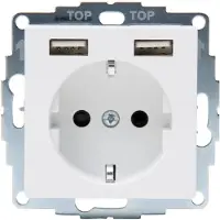 Kopp HK07 PURE mat wit inbouw stopcontact RA met 2x USB - 4624115