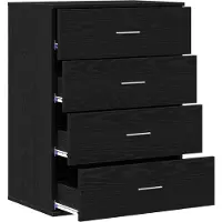 vidaXL Dressoir, zwart, eikenlook, 60 x 39 x 80 cm, houtvezel