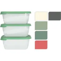 Koopman HH - vershoudbakje set 3-delig transparant 900ml kunststof.