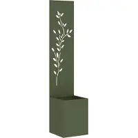 vidaXL Tuin Privacy Scherm Bloemen Olijfgroen 32 x 32 x 150 cm