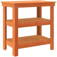 vidaXL Werkbank met plank, 78,5 x 50 x 80 cm, massief dennenhout
