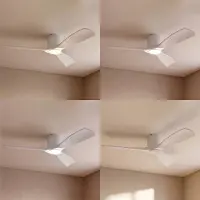 LUCANDE Smart LED plafondventilator Moneno, wit, DC, Tuya Moneno , dimbaar, wit / opaal, Woon-/ Eetkamer, metaal, Modern