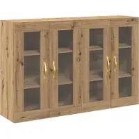 vidaXL Wandkasten 2 st Artisan Eiken 69,5 x 34 x 90 cm Bewerkt hout