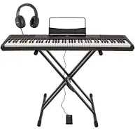 Gear4Music SDP-2 Stage Piano by Stand Pack Black