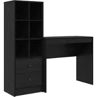 vidaXL Bureau Zwart Eiken 135,5 x 40 x 127 cm 2 st