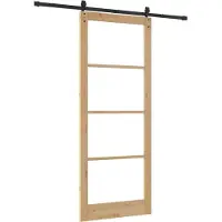 vidaXL Schuifdeur 93 x 232 cm Massief grenenhout en glas