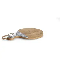 Zeller Present Snij- en Serveerplank Mango Hout Blauw met Handvat 43x30x2cm