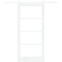 vidaXL Schuifdeur ORKDAL Wit 93 x 202 cm Massief grenenhout en glas