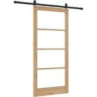 vidaXL Schuifdeur ORKDAL Natuurlijk en zwart 93 x 202 cm