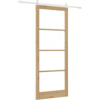 vidaXL Schuifdeur 93 x 232 cm Massief grenenhout en glas Naturel