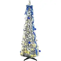 vidaXL Kunstkerstboom met 100 LED met standaard Wit 150 cm PVC