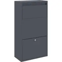 vidaXL Pakket Inwerpkoker met opslag Antraciet 44 x 22 x 82 cm Staal
