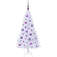vidaXL Kunstkerstboom met 150 LED Wit 120 cm PVC en Staal