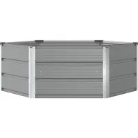 vidaXL Plantenbak Lichtgrijs 129 x 129 x 45 cm Staal