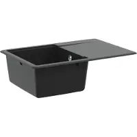vidaXL Wasbak Zwart 670 x 460 mm Graniet