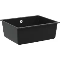 vidaXL Wasbak Zwart 530 x 460 mm 80% Kwarts en 20% Hars