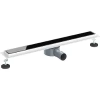 vidaXL Doucheafvoer glazen dekking met 360° sifon Zwart 70 cm