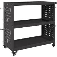 vidaXL Gereedschapswagen Zwart 75 x 35 x 73 cm Koudgewalst staal