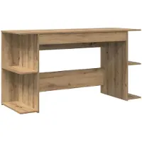 vidaXL Bureau artisanaal eikenkleurig Bewerkt hout 140 x 50 x 75 cm
