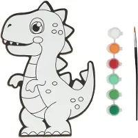 Wins Holland schilderen speelgoedset dino canvas met verf en penseel.