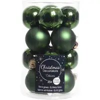 Cilgro Kerstballen set 16-delig | glas | dennengroen | 3,5cm