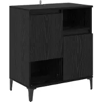 vidaXL Dressoir Zwart Eiken 60 x 35 x 70 cm Bewerkt hout
