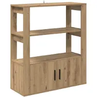 vidaXL Dressoir artisanaal eikenkleurig 30 x 80 x 90 cm Bewerkt hout