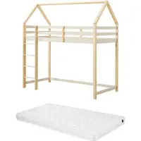 Vente-unique Hutbed hout beige 90 x 190 cm TARZIA
