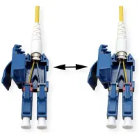 Roline vezeloptische kabel (LWL), dubbelkern, 9/125µm, OS2, LC/LC connector, LSOH (vlamvertragend), UNIBOOT constructie, slanke uitvoering, geel, 2 meter