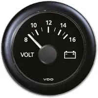 VDO View Line Round Voltmeter 8-16v Zilver 52 mm