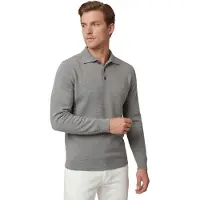 Profuomo Polo lange mouwen Grijs wol gebreid