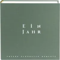 Goldbuch Fotoalbum "Een Jaar" - Groen Linnen, 100 Pagina's, 600 Foto's