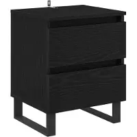 vidaXL Nachtkastje Zwart Eiken 40 x 35 x 50 cm Bewerkt hout