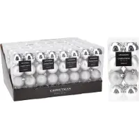 Koopman Kerstballen Set 16 Stuks - Zilver Glitter & Glaslook