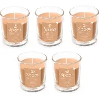 Spaas Geurkaars in glas - Set van 5 kaarsen - Kokos en Vijgenblad - circa 25u - Delightful Dawn