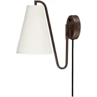 Globen Lighting Wandlampe , Lou, Brons / Oudmessing, Woonkamer, Stof, Designer