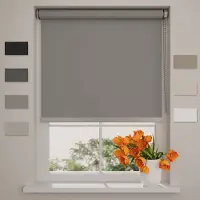 DTCH Rolgordijn Verduisterend - Easy Royal - Grijs - 100 x 190 cm - Rolgordijn zonder boren - Maten van 40 t/m 240 cm breed