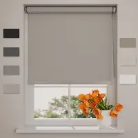 DTCH Rolgordijn Verduisterend - Easy Royal - Licht Grijs - 210 x 190 cm - Rolgordijn zonder boren - Maten van 40 t/m 240 cm breed