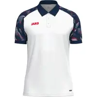 Jako Sonic Polo Heren - Wit / Marine / Rood | Maat: M
